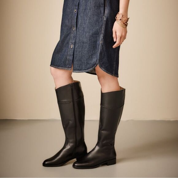 Jack Rogers Adaline Black Leather Riding Boots New! - Picture 3 of 14